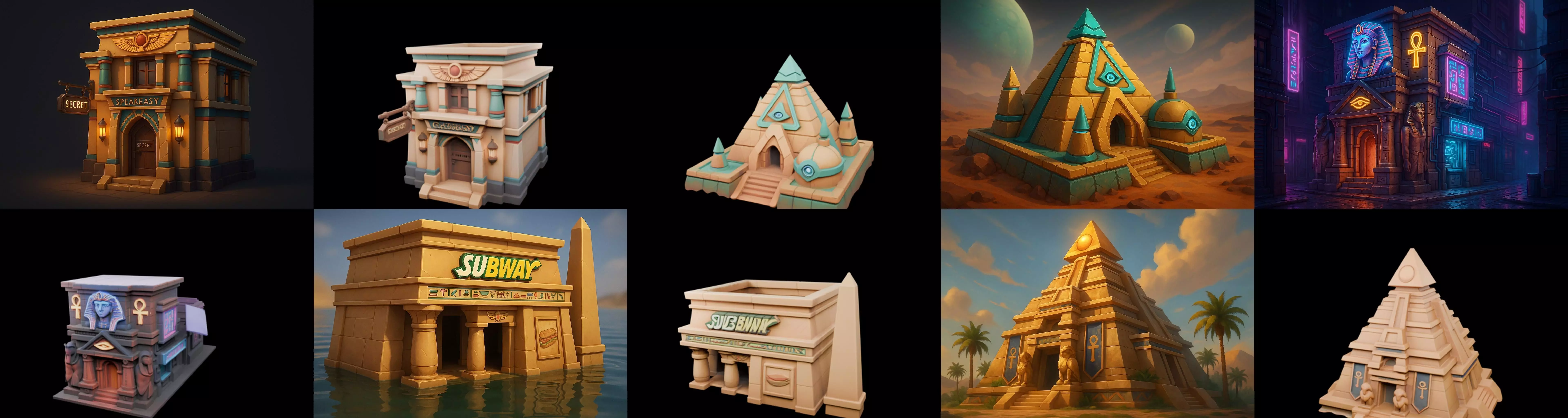 Egypth Building bundle 4 pack 100 glb 3D model_8