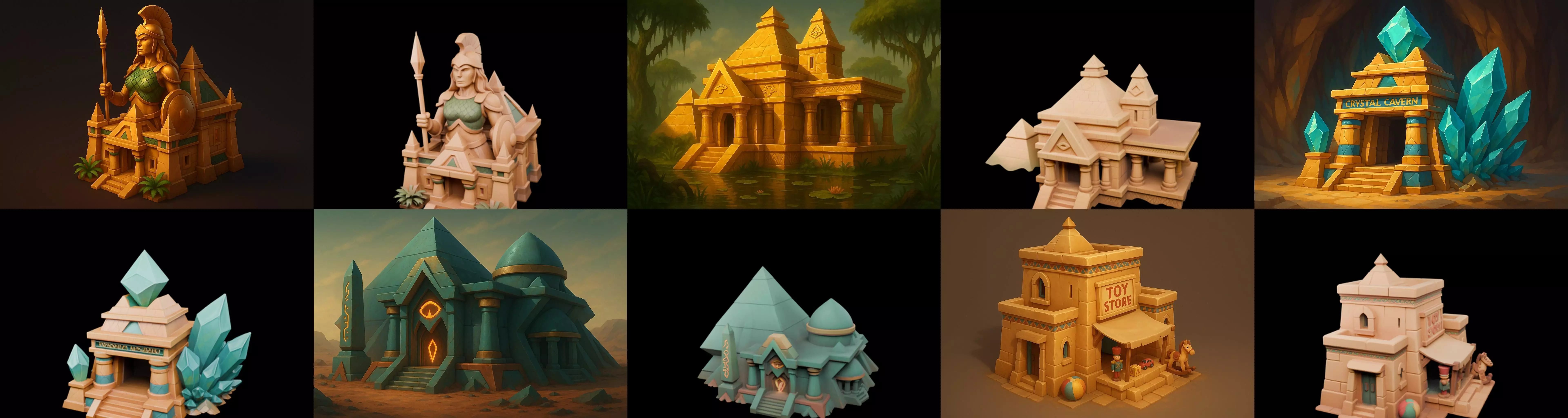 Egypth Building bundle 4 pack 100 glb 3D model_11