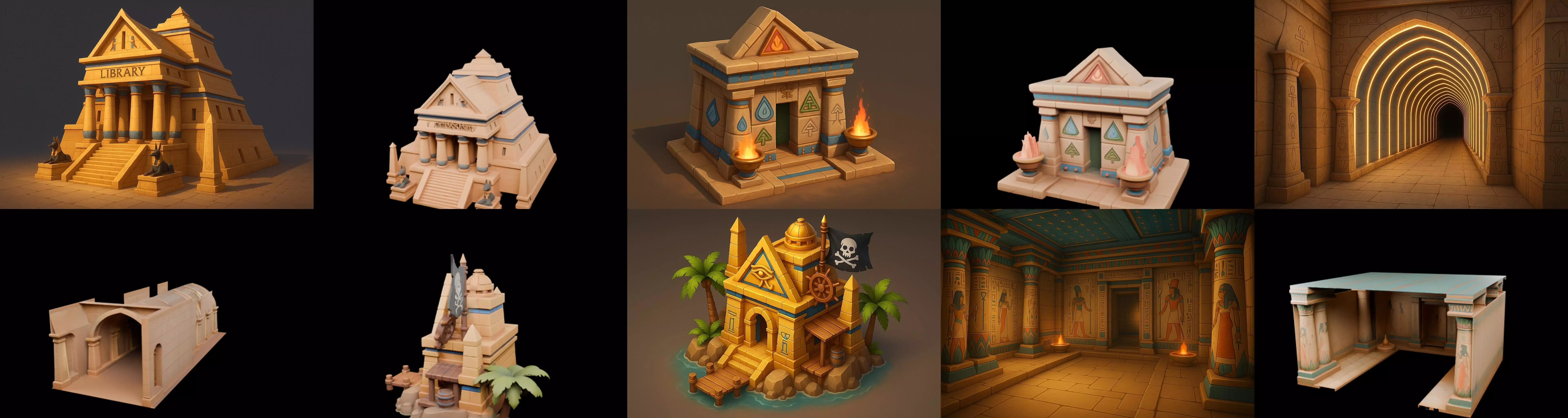 Egypth Building bundle 4 pack 100 glb 3D model_18