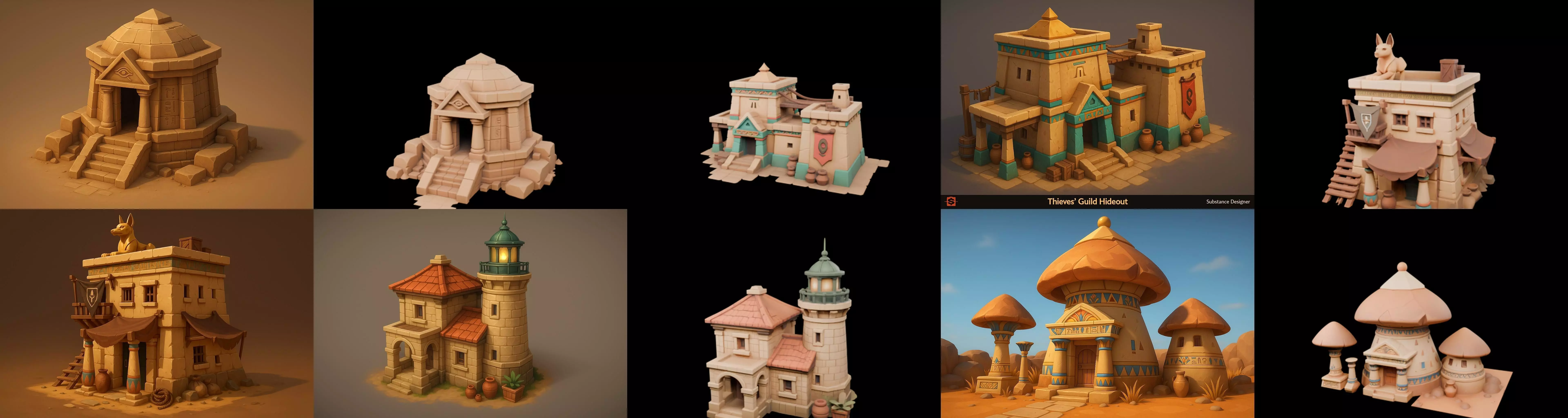 Egypth Building bundle 4 pack 100 glb 3D model_10