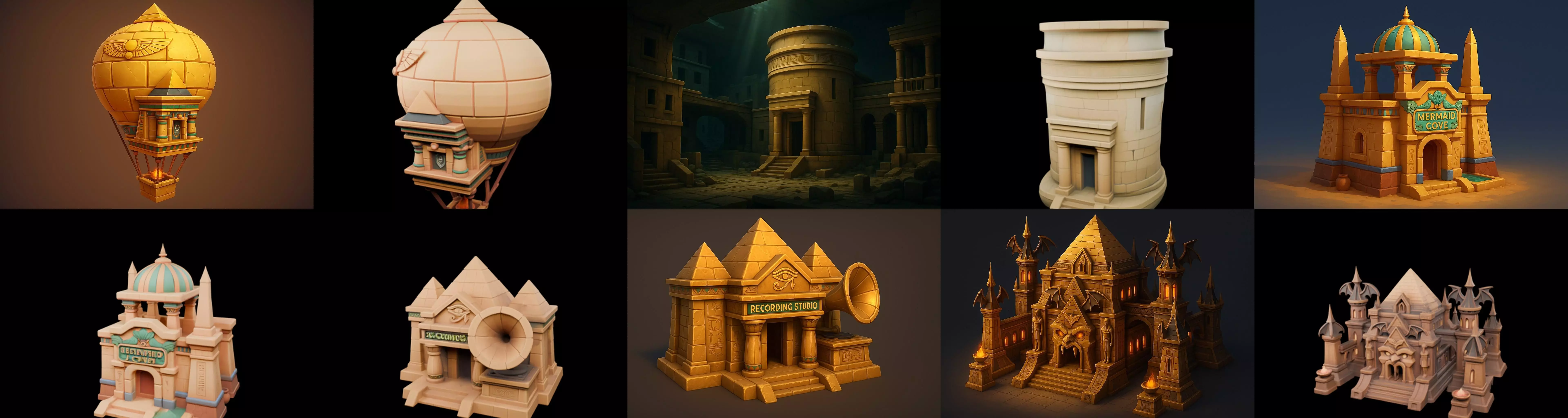 Egypth Building bundle 4 pack 100 glb 3D model_2