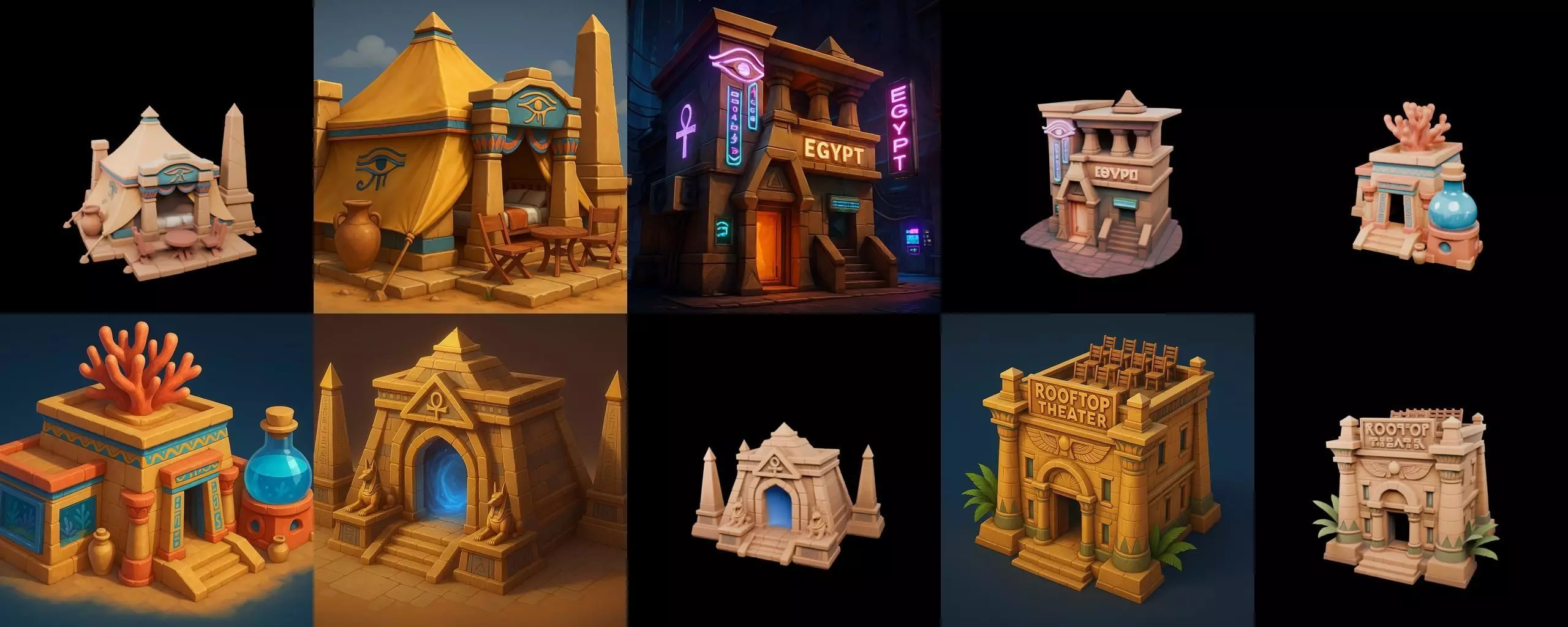 Egypth Building bundle 4 pack 100 glb 3D model_17