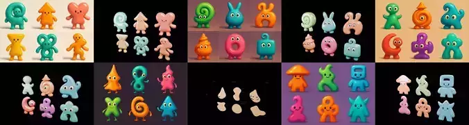 Humanoid Artefack bundle 12 pack 100 glb