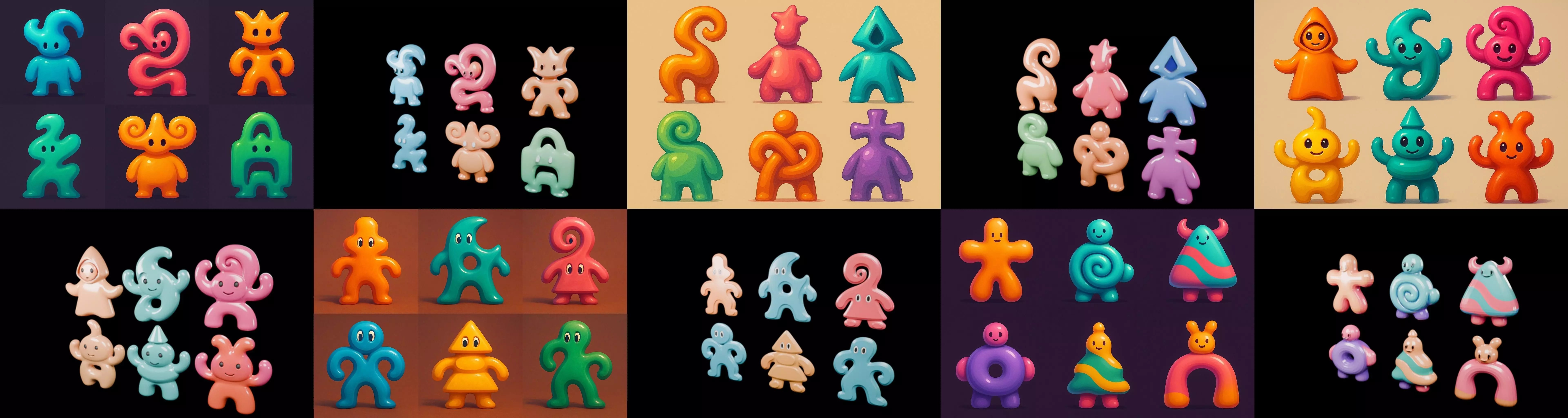 Humanoid Artefack bundle 12 pack 100 glb 3D model_1