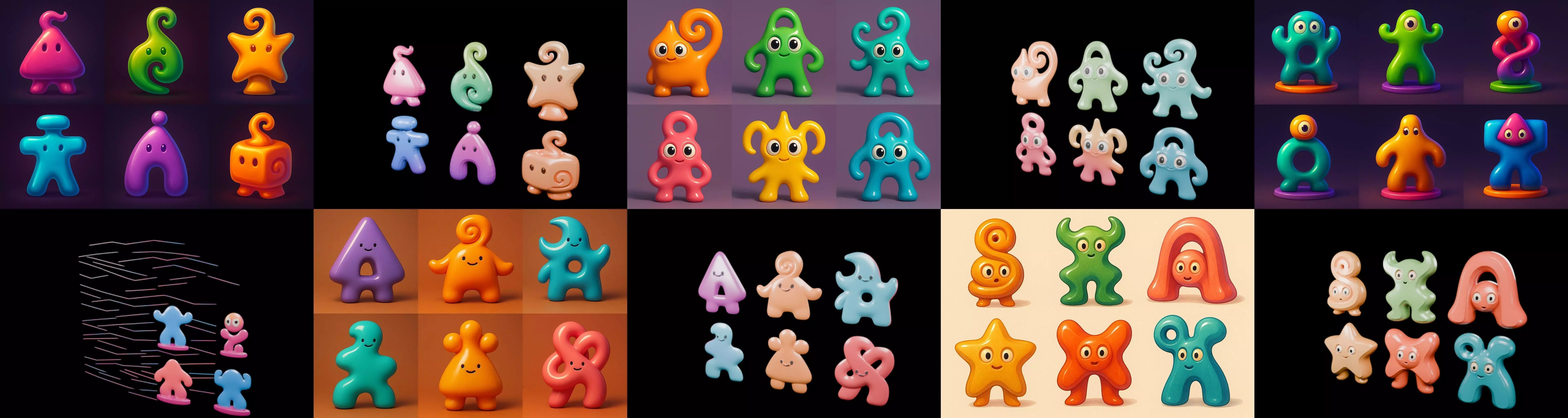 Humanoid Artefack bundle 12 pack 100 glb 3D model_16