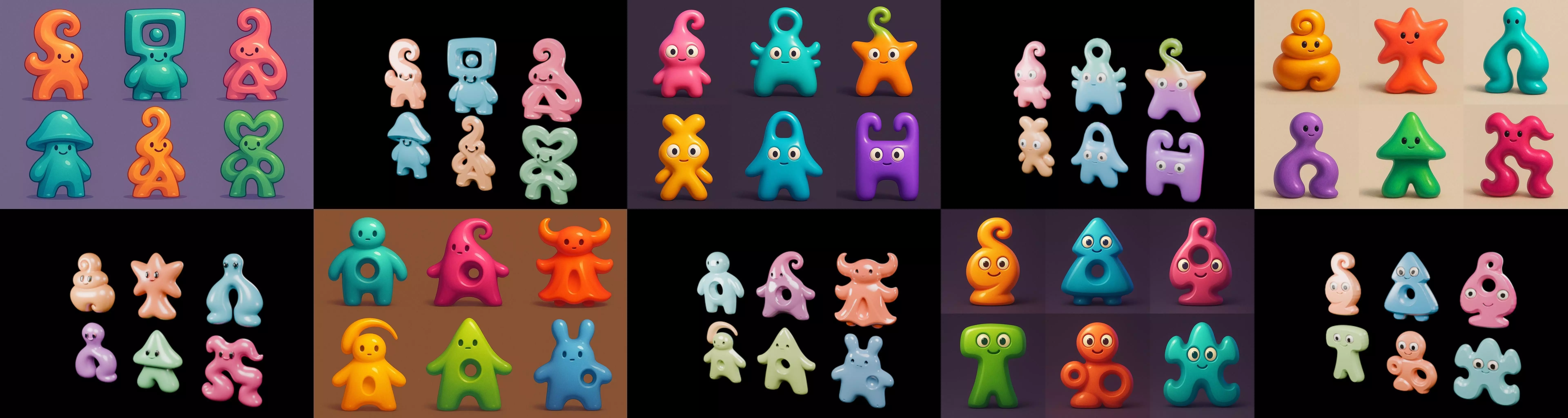 Humanoid Artefack bundle 12 pack 100 glb 3D model_8