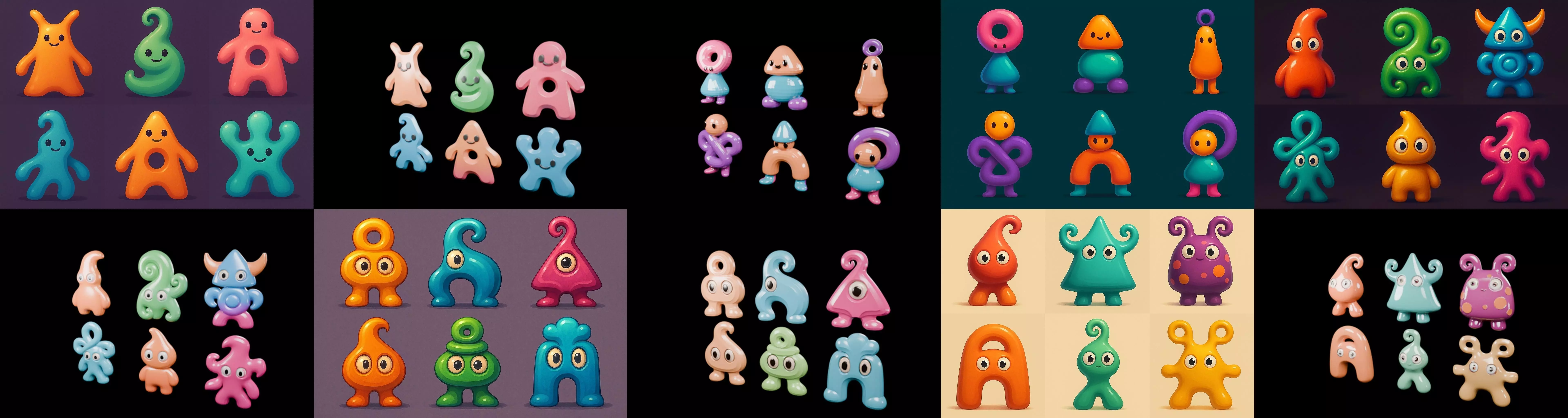 Humanoid Artefack bundle 12 pack 100 glb 3D model_13