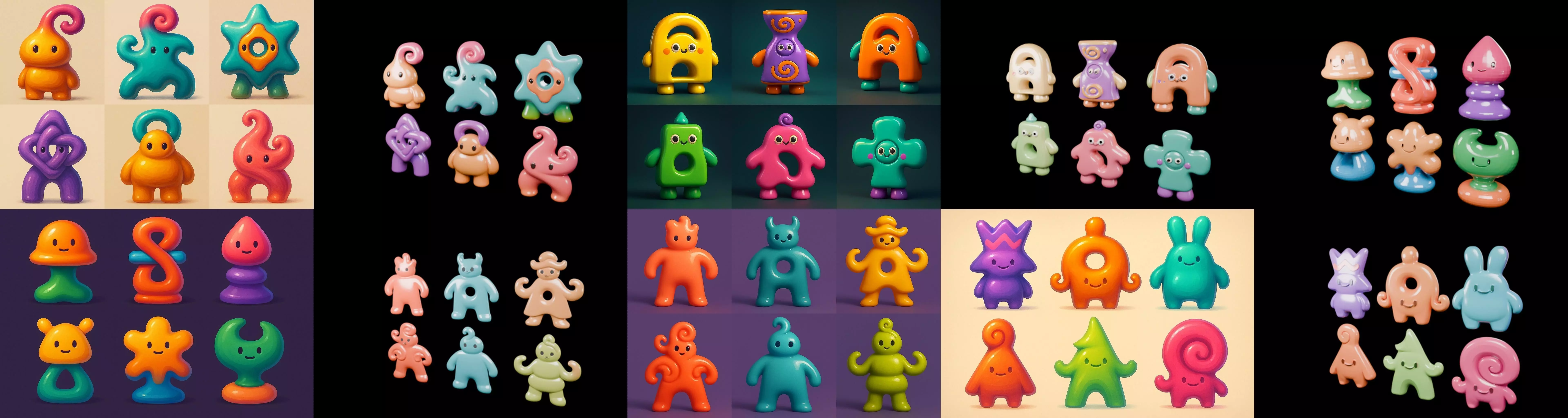 Humanoid Artefack bundle 12 pack 100 glb 3D model_6