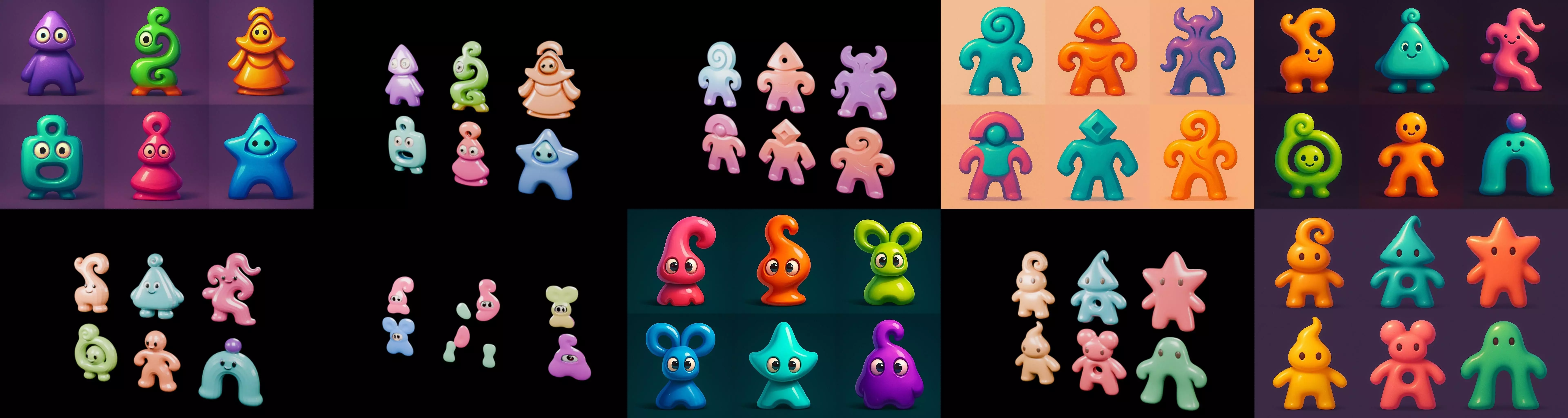 Humanoid Artefack bundle 12 pack 100 glb 3D model_4