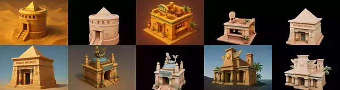 Egypth Building bundle 22 pack 25 glb