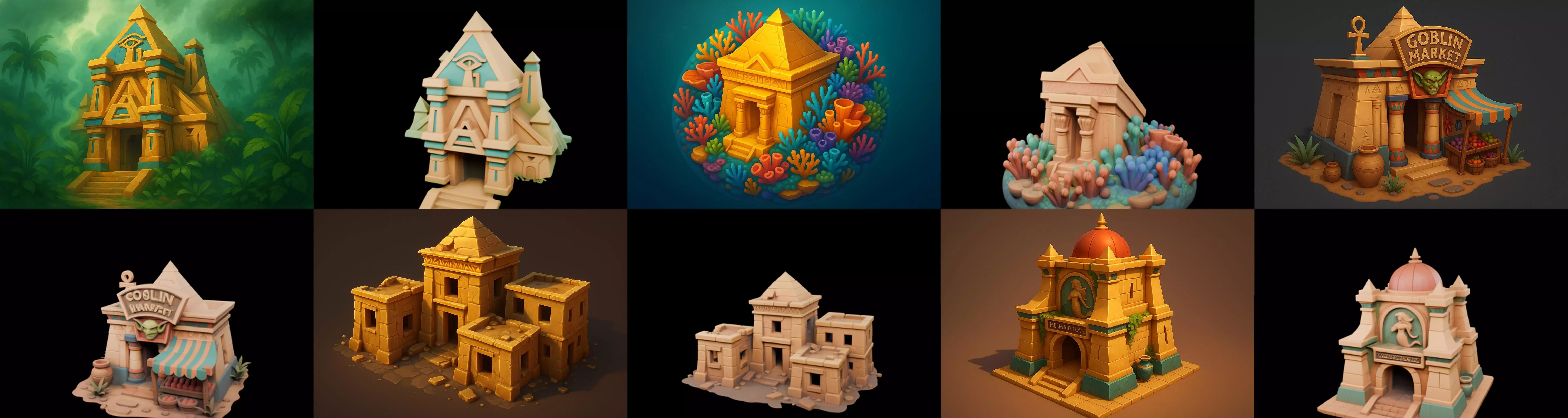 Egypth Building bundle 21 pack 100 glb 3D model_14