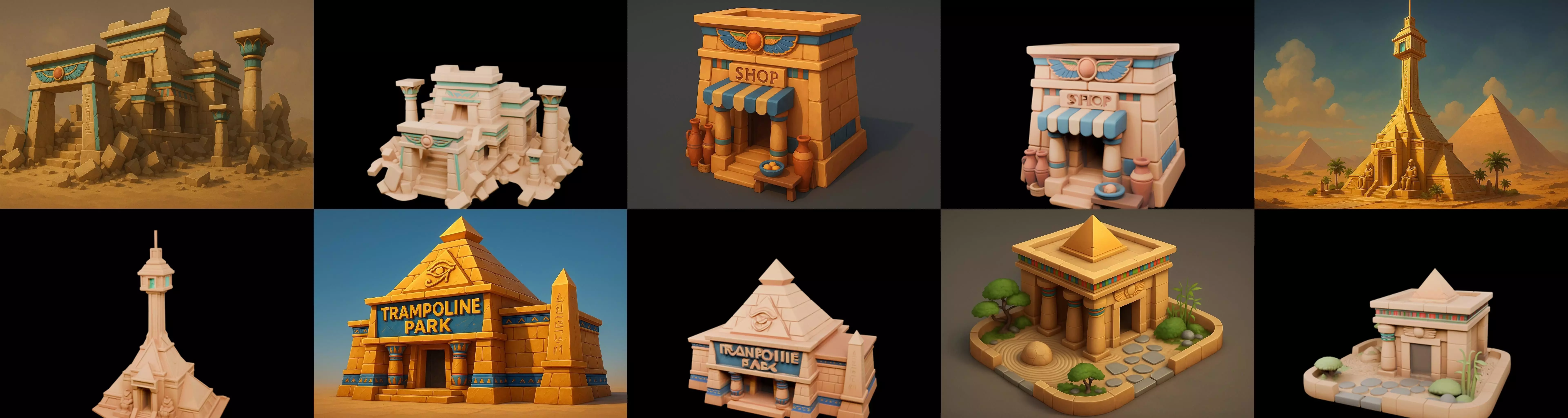 Egypth Building bundle 21 pack 100 glb 3D model_7