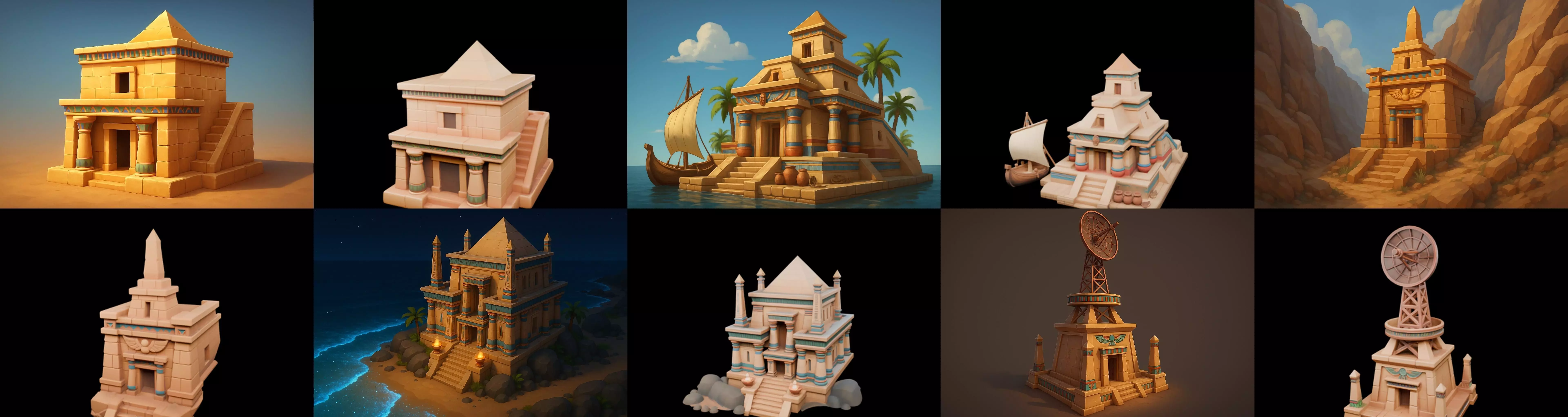 Egypth Building bundle 21 pack 100 glb 3D model_3