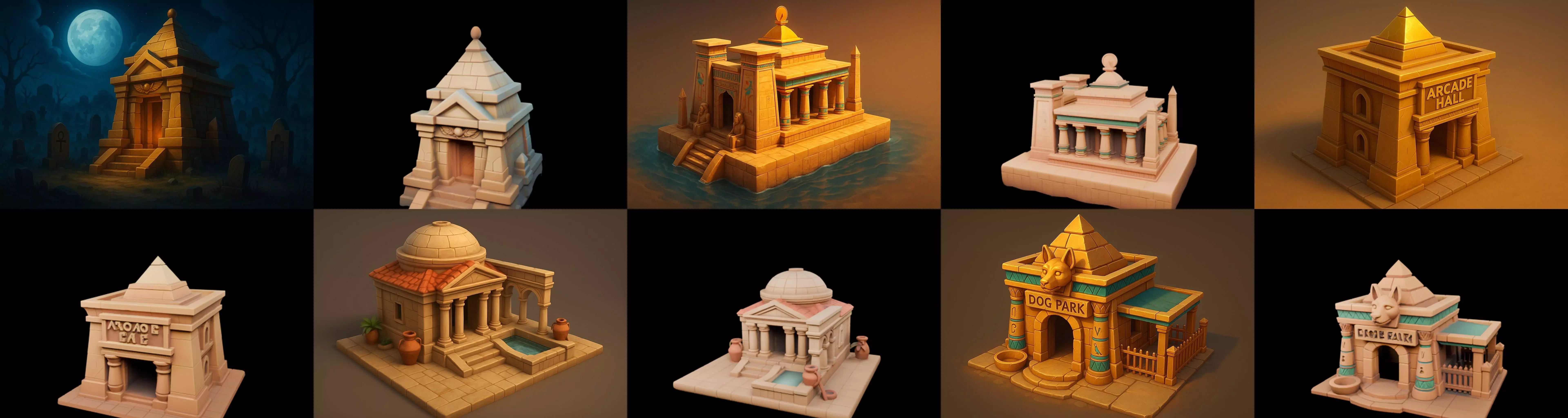 Egypth Building bundle 21 pack 100 glb 3D model_4