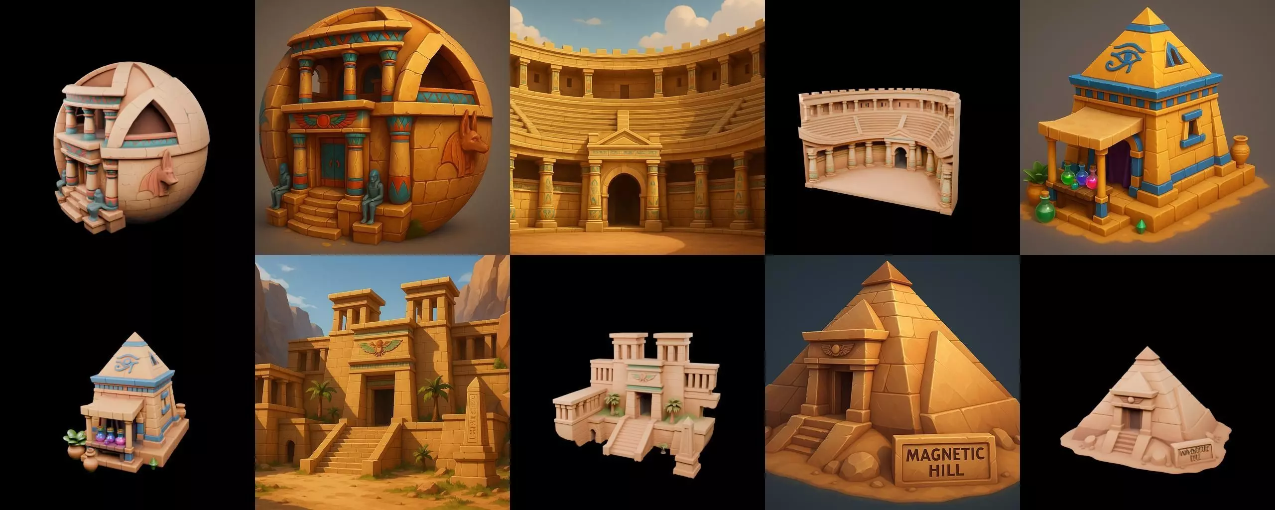 Egypth Building bundle 21 pack 100 glb 3D model_12