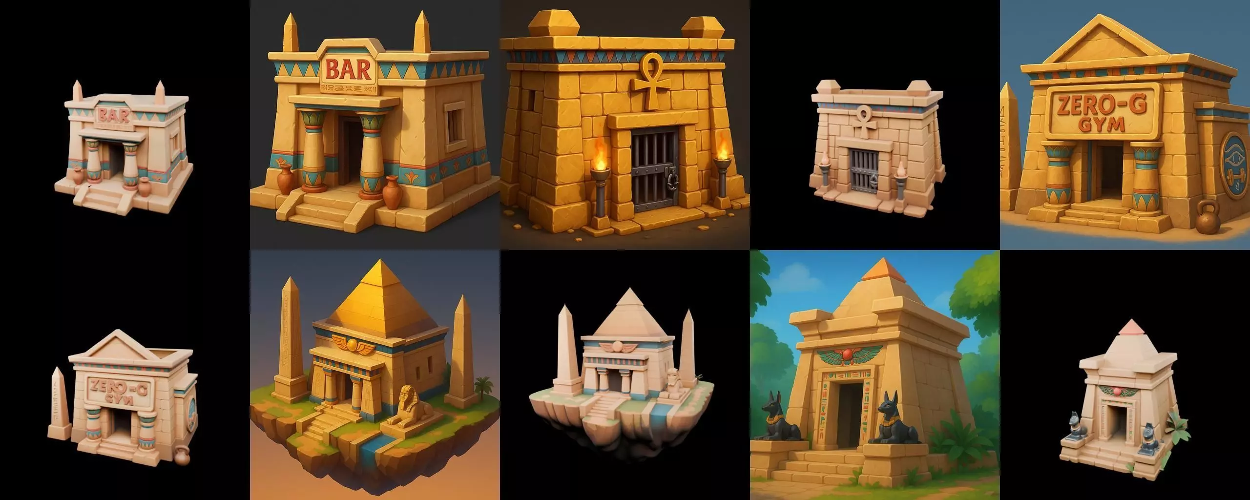 Egypth Building bundle 21 pack 100 glb 3D model_13