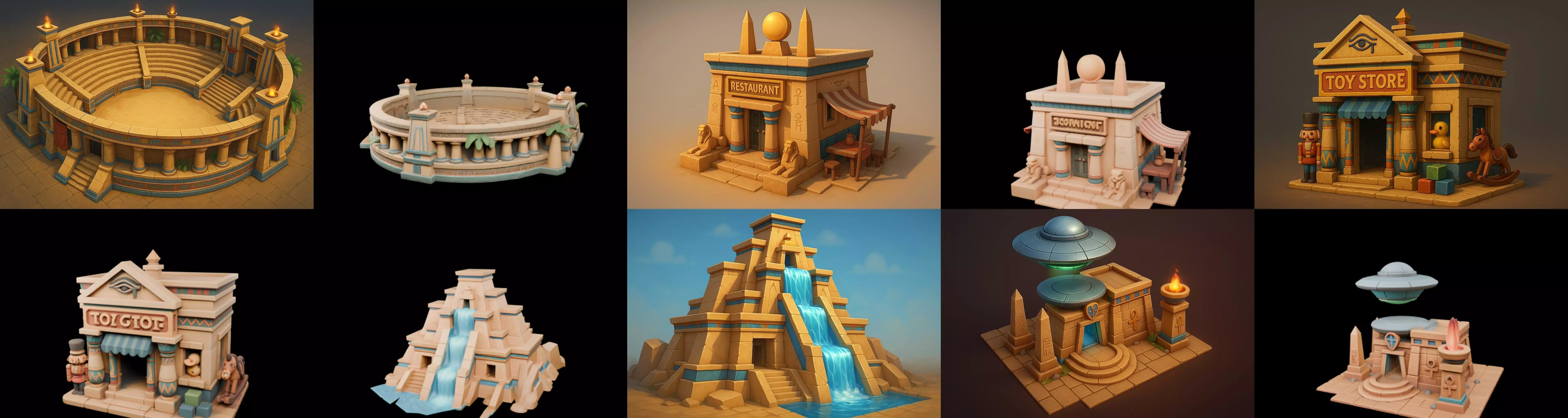 Egypth Building bundle 21 pack 100 glb 3D model_8