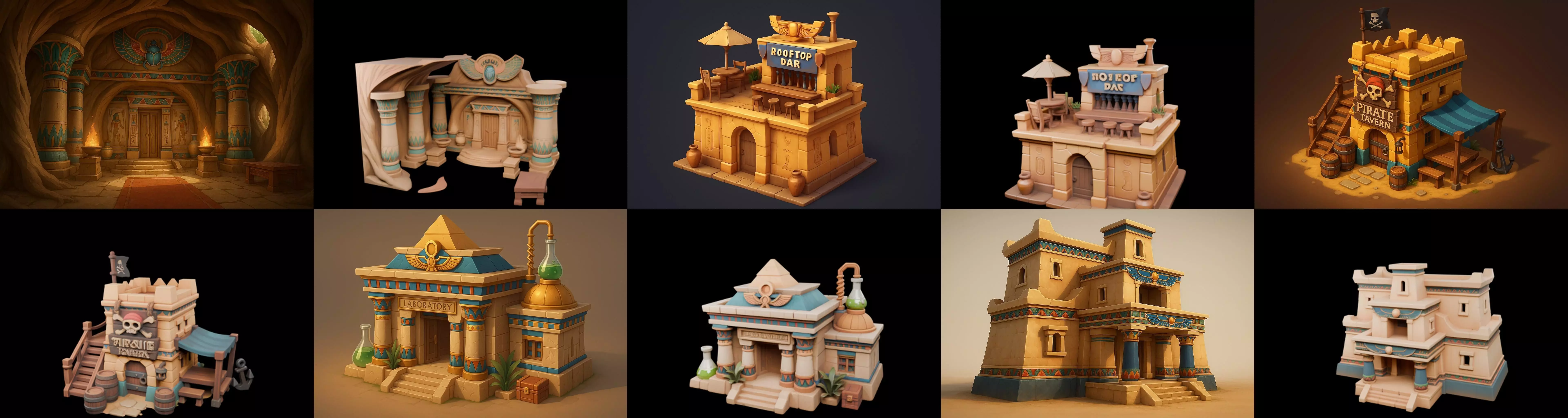 Egypth Building bundle 21 pack 100 glb 3D model_11