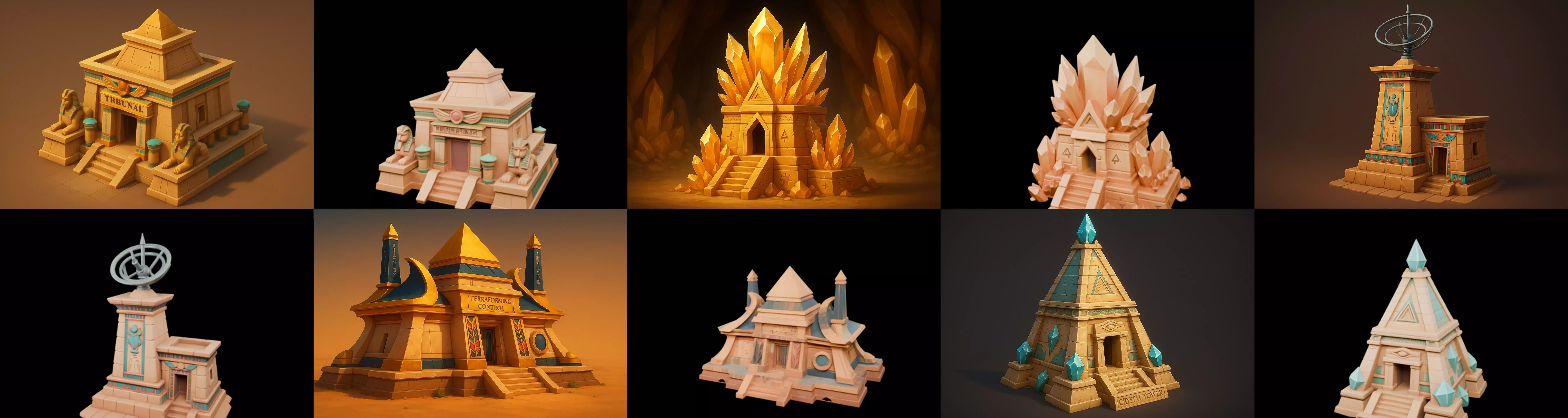 Egypth Building bundle 21 pack 100 glb 3D model_19