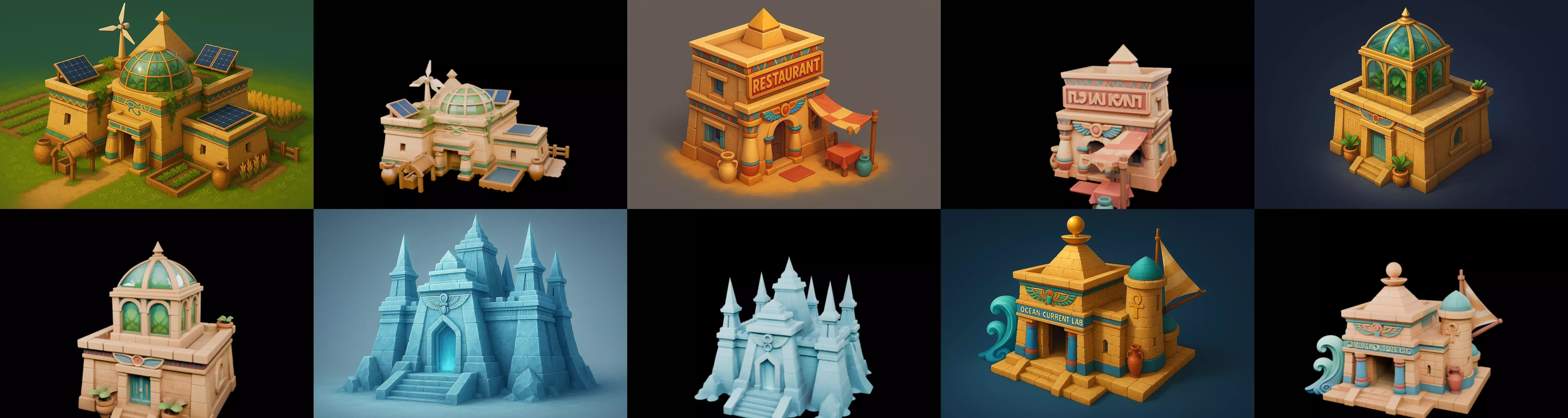 Egypth Building bundle 21 pack 100 glb 3D model_15