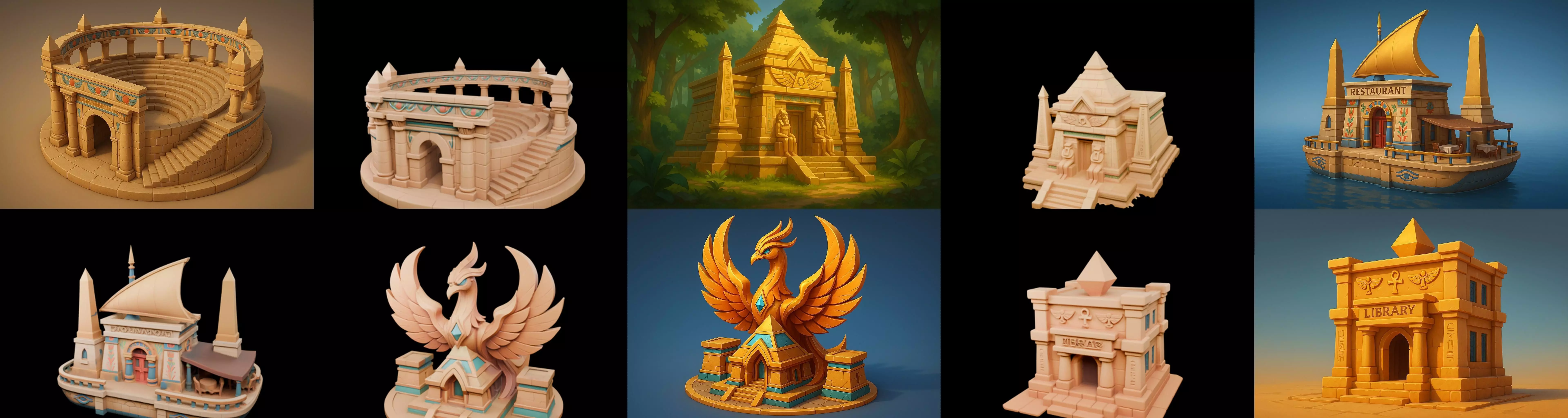 Egypth Building bundle 21 pack 100 glb 3D model_5