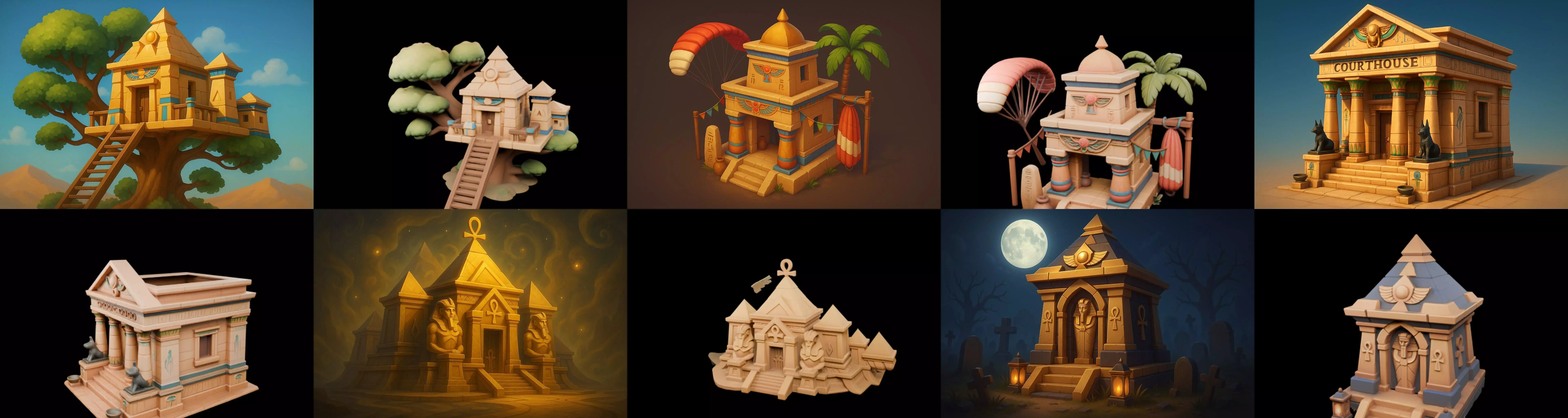 Egypth Building bundle 21 pack 100 glb 3D model_6