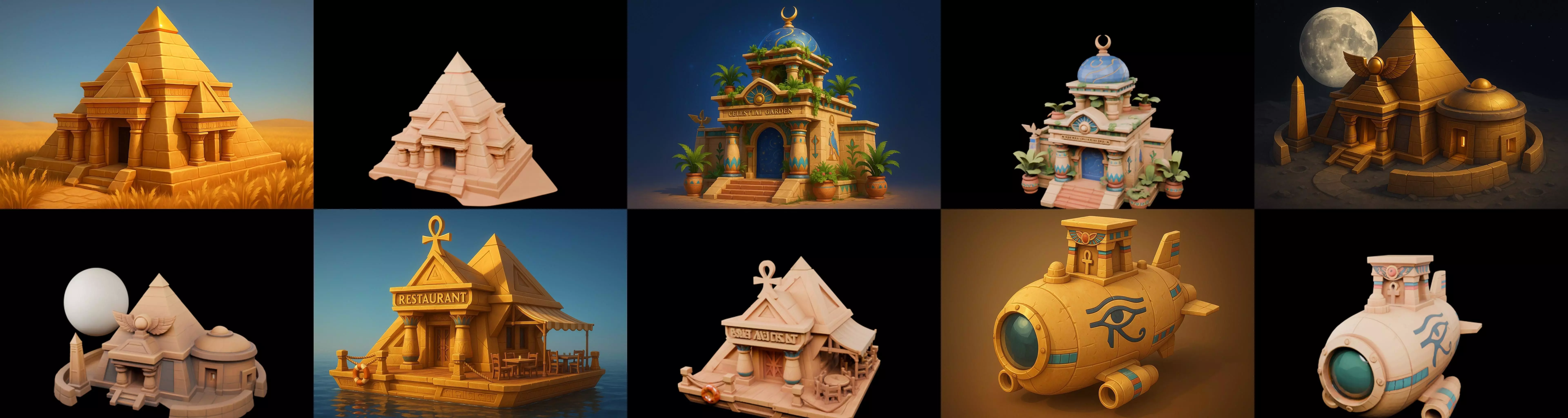 Egypth Building bundle 21 pack 100 glb 3D model_18