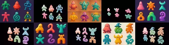 Humanoid Artefack bundle 10 pack 100 glb