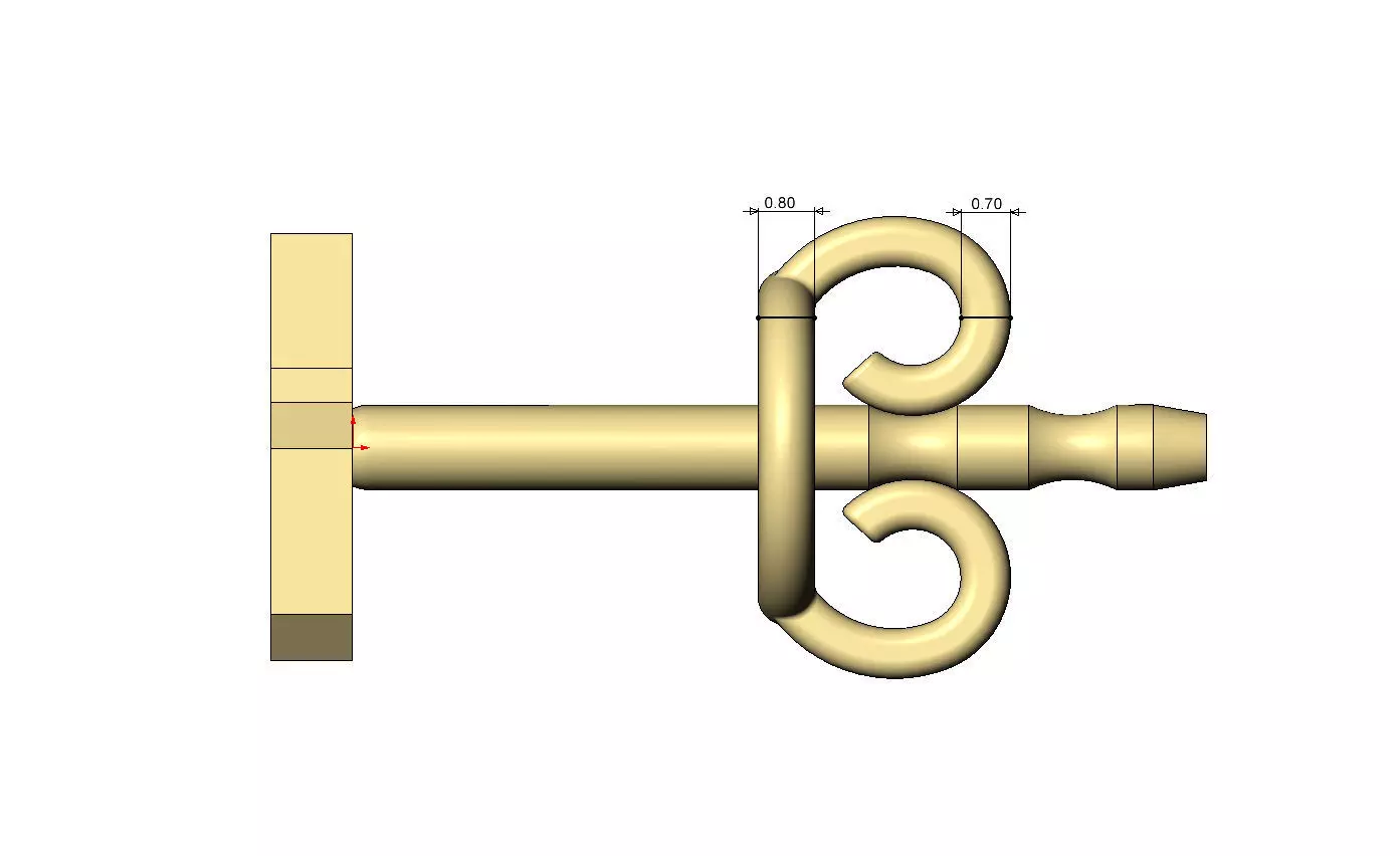 5 five number varsity font stud earring 3D print model_8
