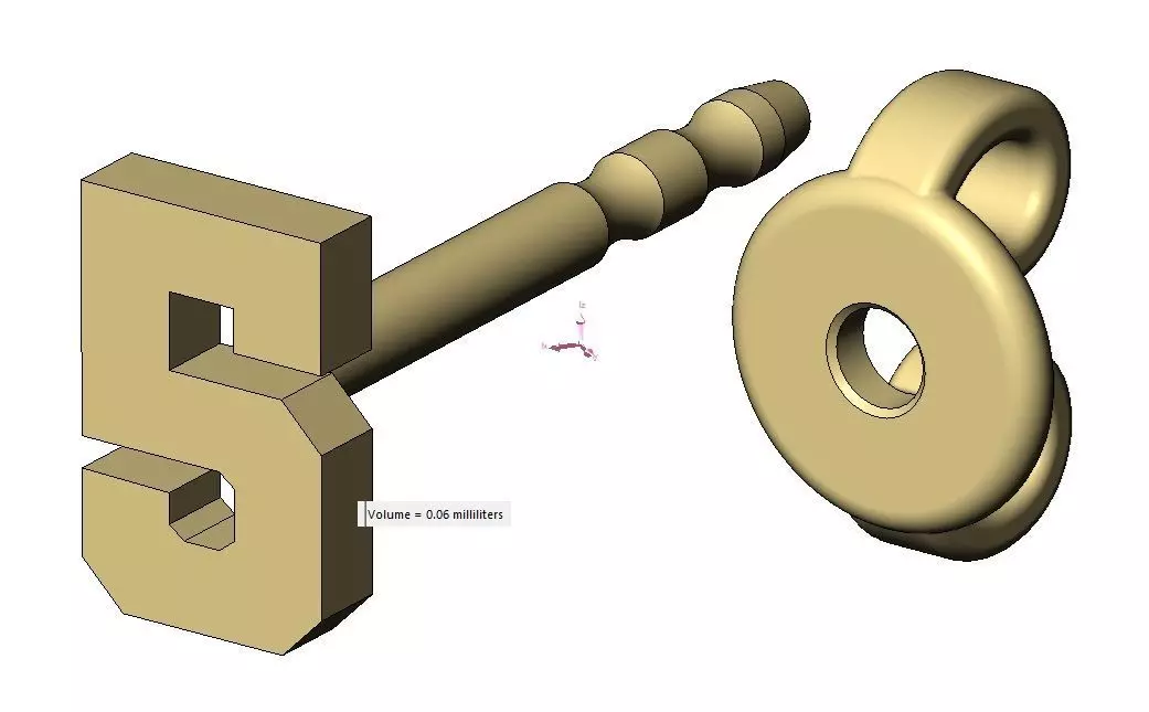 5 five number varsity font stud earring 3D print model_12