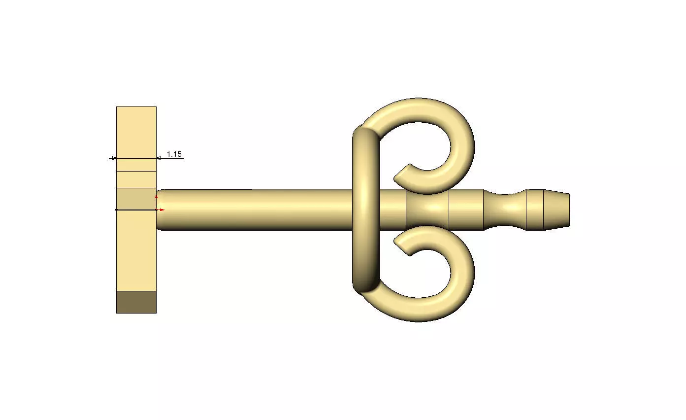 5 five number varsity font stud earring 3D print model_6