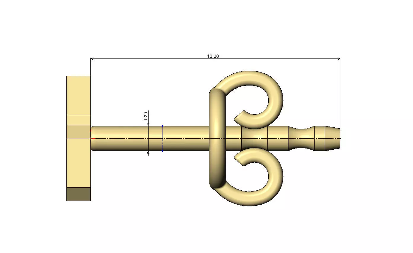 5 five number varsity font stud earring 3D print model_7