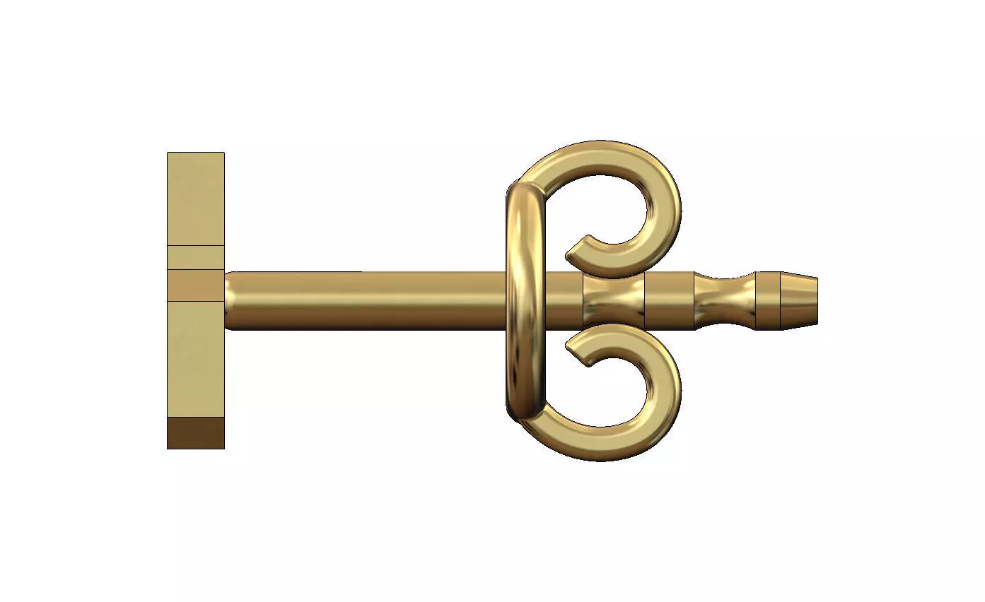 5 five number varsity font stud earring 3D print model_2