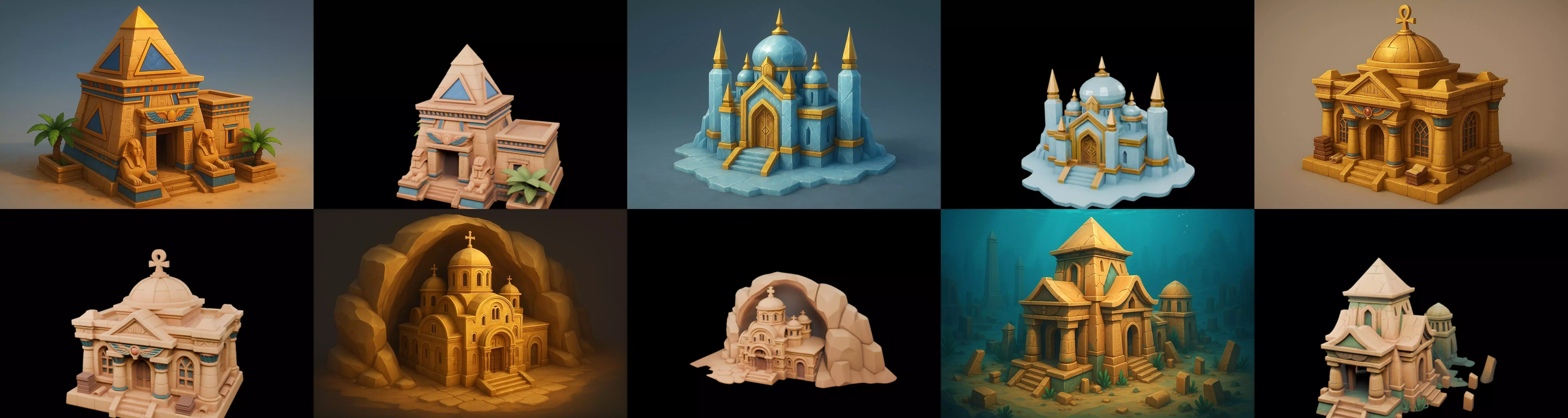 Egypth Building bundle 2 pack 100 glb 3D model_18