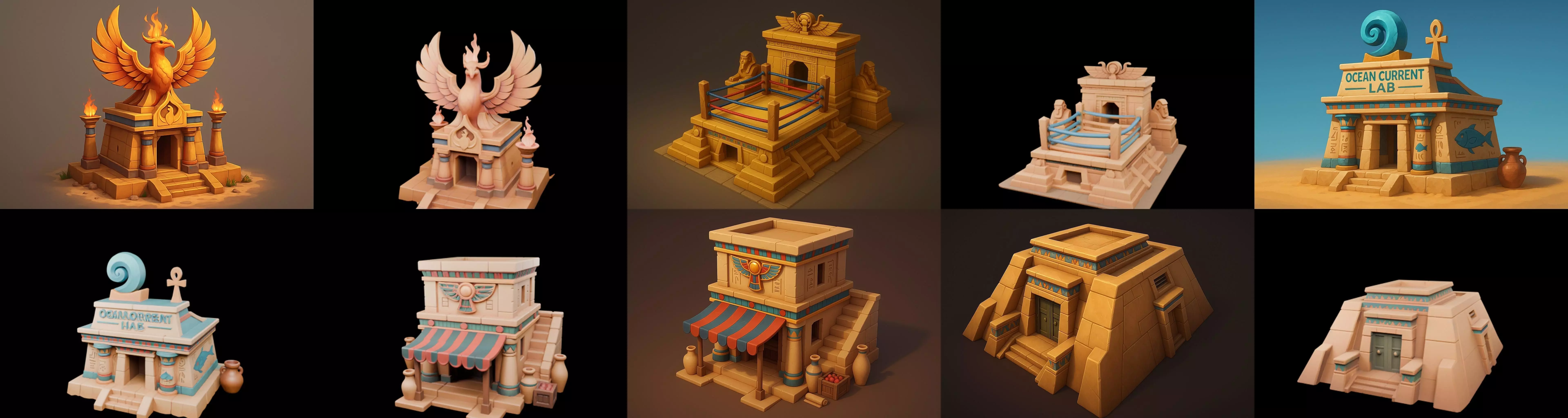 Egypth Building bundle 2 pack 100 glb 3D model_2