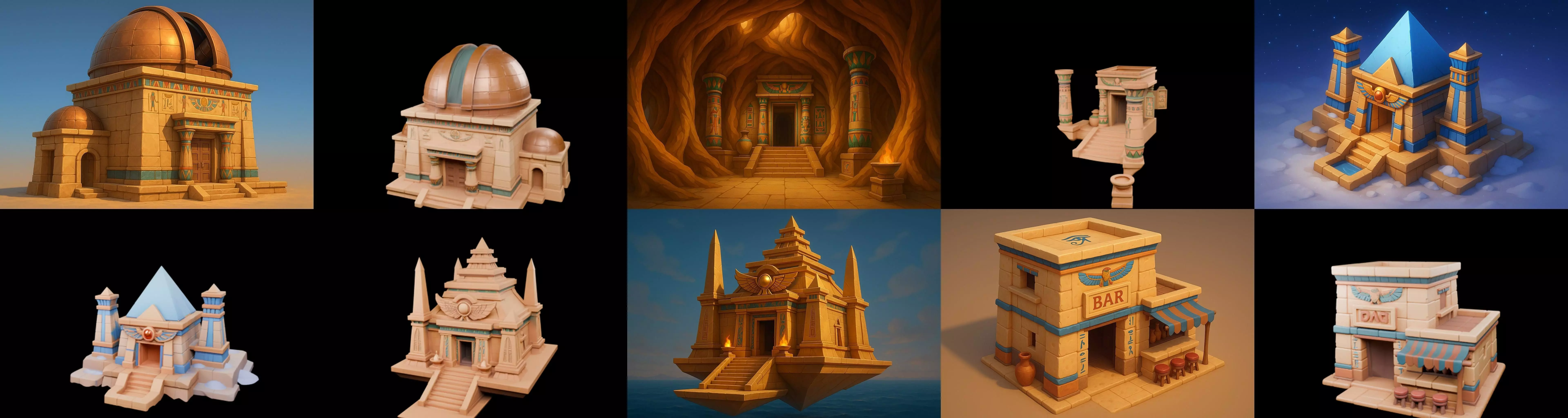 Egypth Building bundle 2 pack 100 glb 3D model_3