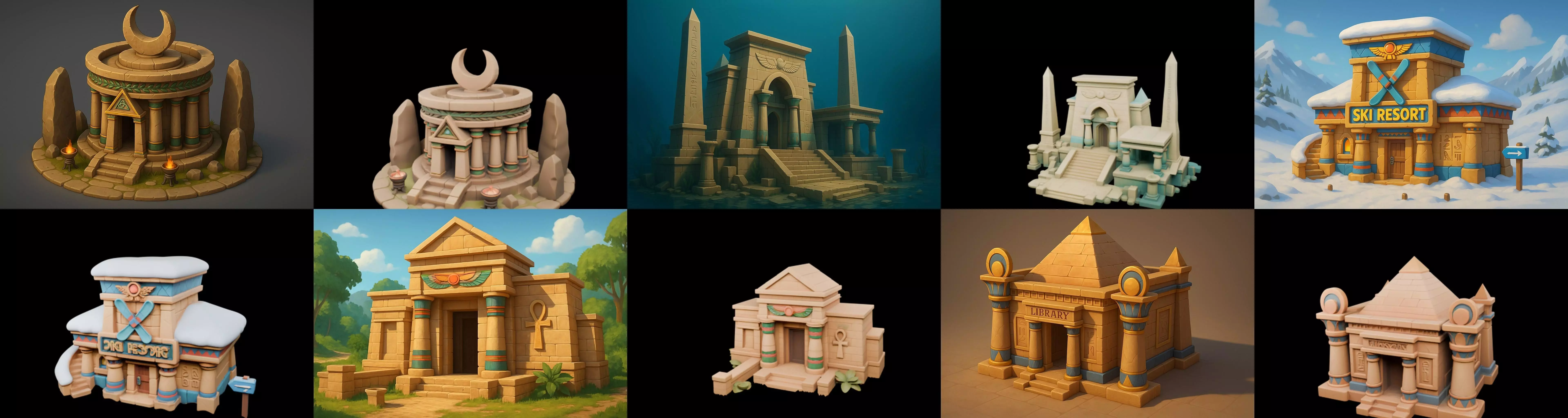 Egypth Building bundle 2 pack 100 glb 3D model_15