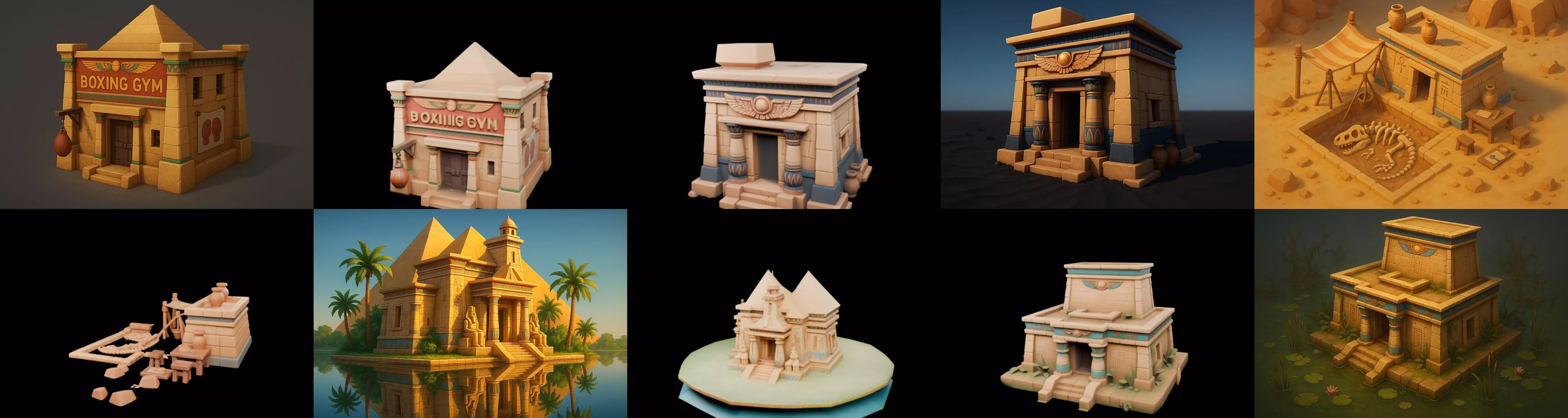 Egypth Building bundle 2 pack 100 glb 3D model_19