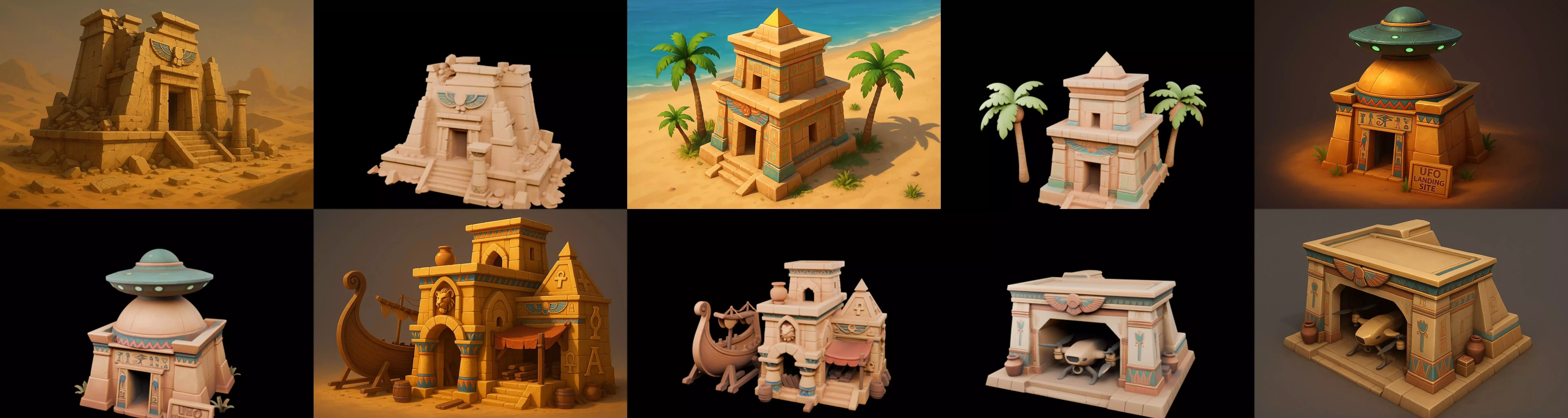 Egypth Building bundle 2 pack 100 glb 3D model_14