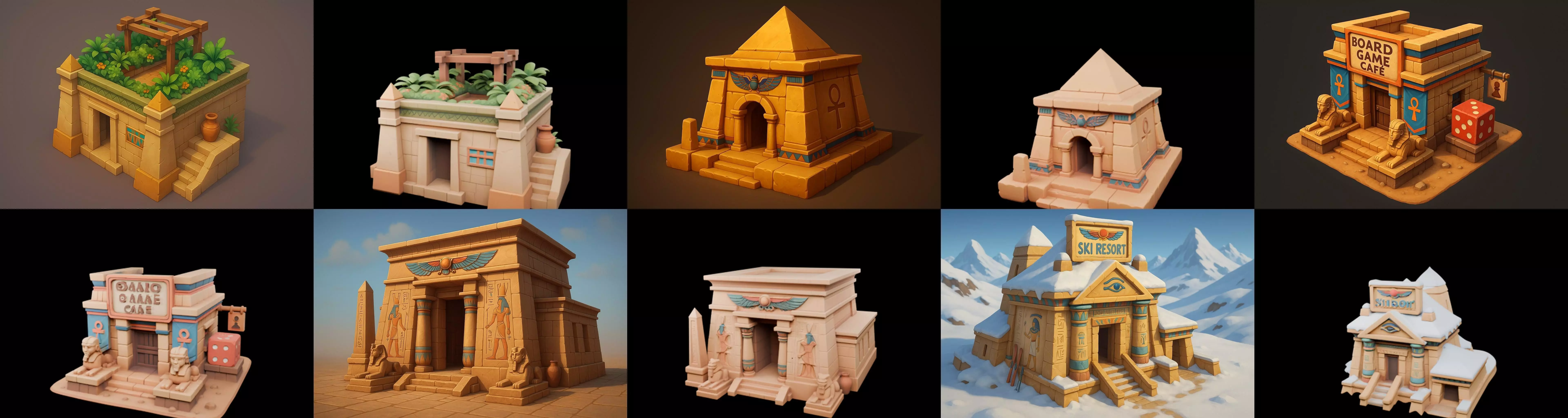 Egypth Building bundle 2 pack 100 glb 3D model_11