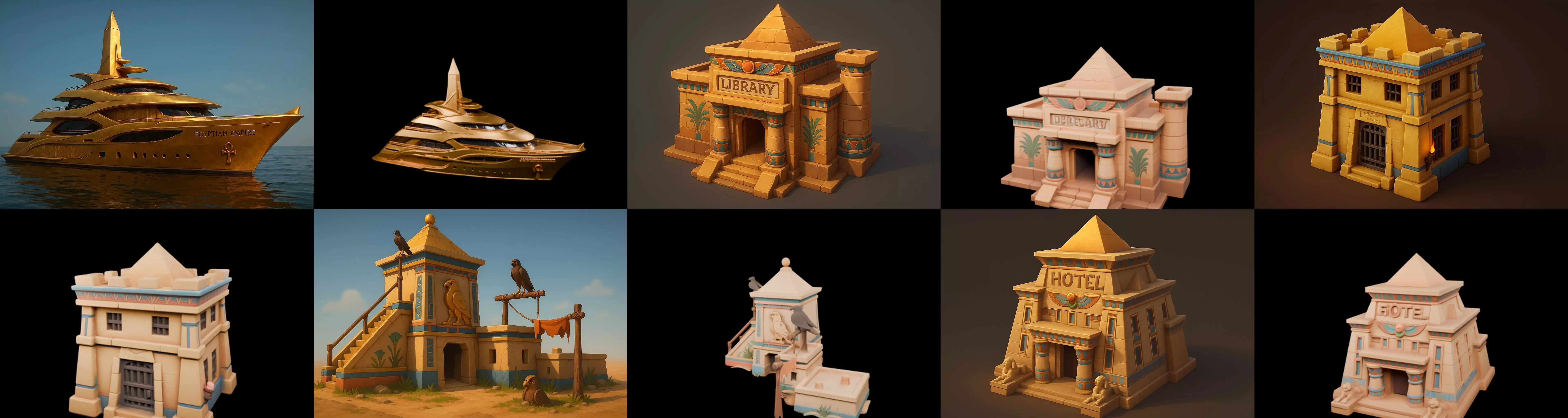 Egypth Building bundle 2 pack 100 glb 3D model_9