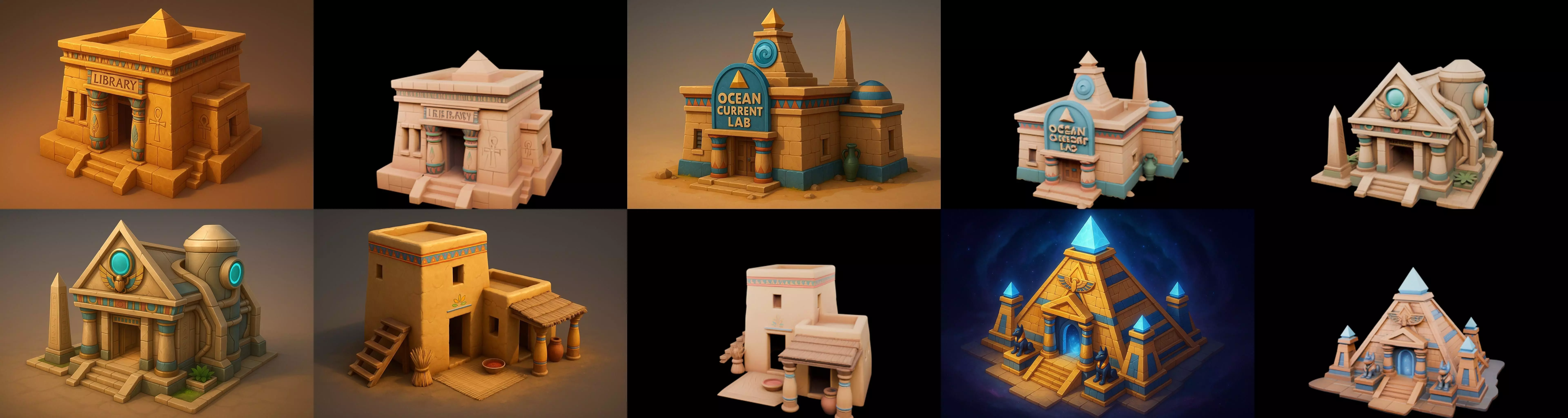 Egypth Building bundle 2 pack 100 glb 3D model_13