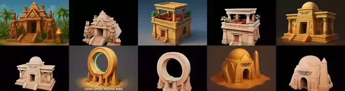 Egypth Building bundle 2 pack 100 glb