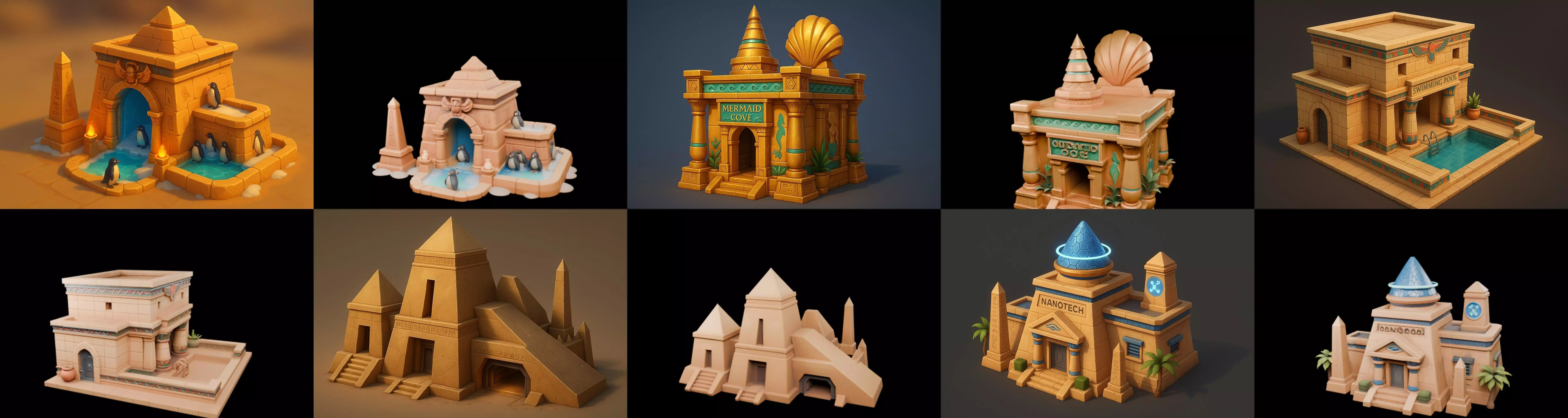 Egypth Building bundle 2 pack 100 glb 3D model_8