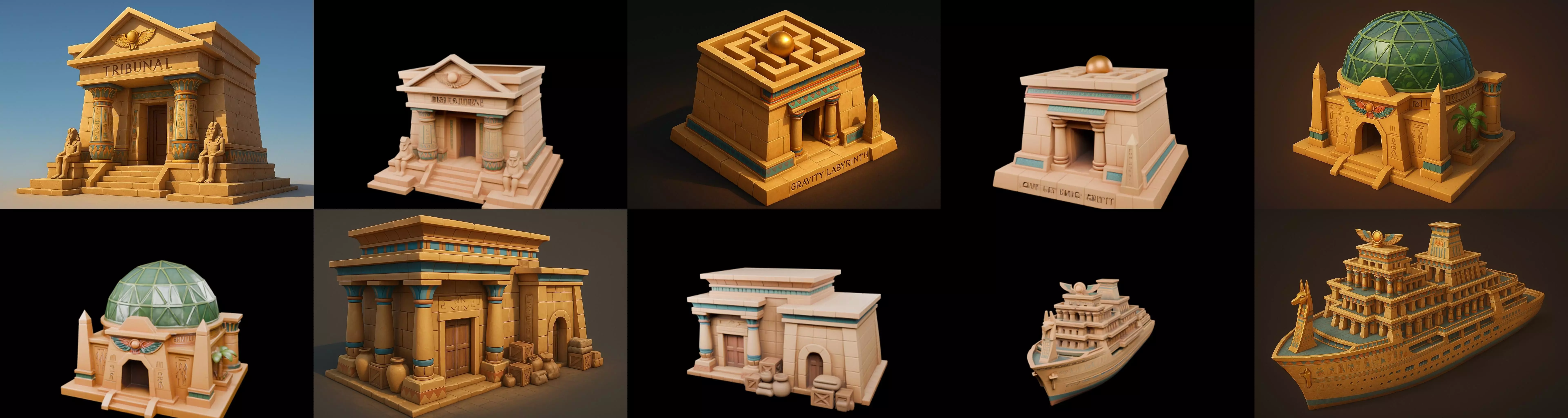 Egypth Building bundle 2 pack 100 glb 3D model_5