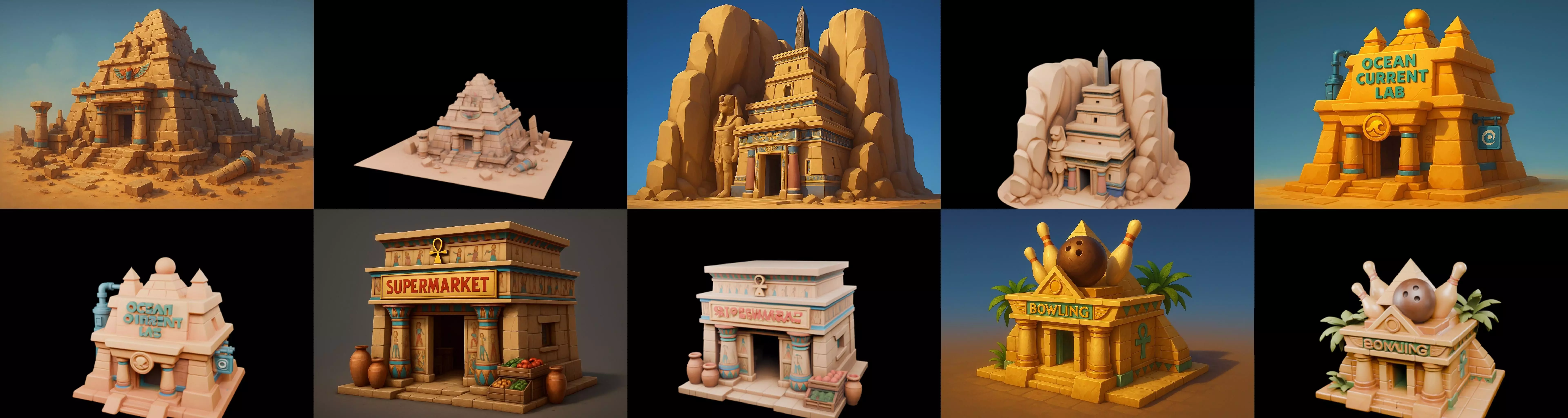 Egypth Building bundle 19 pack 100 glb 3D model_3