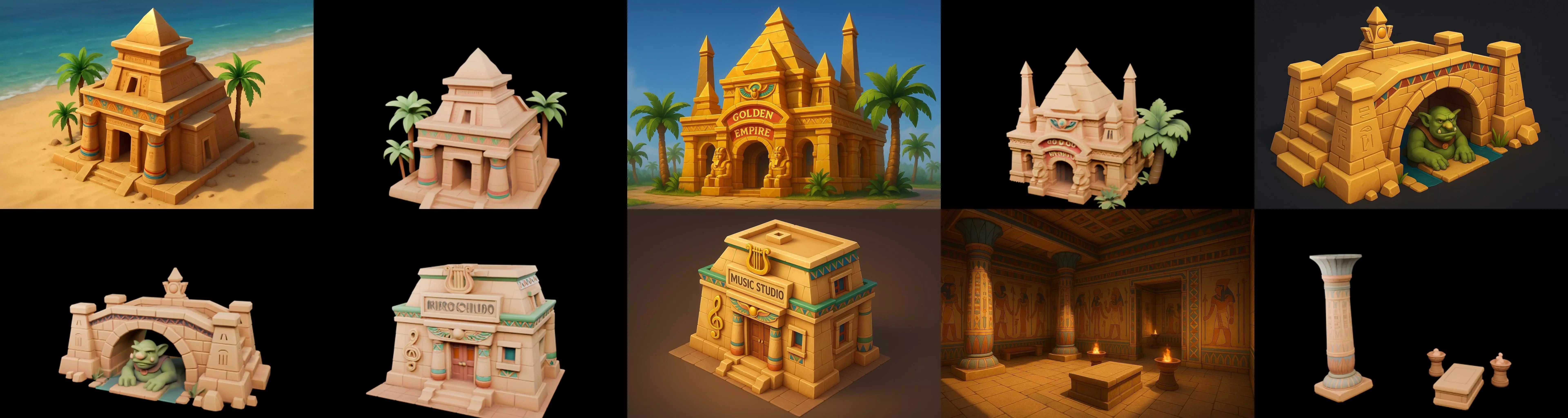Egypth Building bundle 19 pack 100 glb 3D model_17