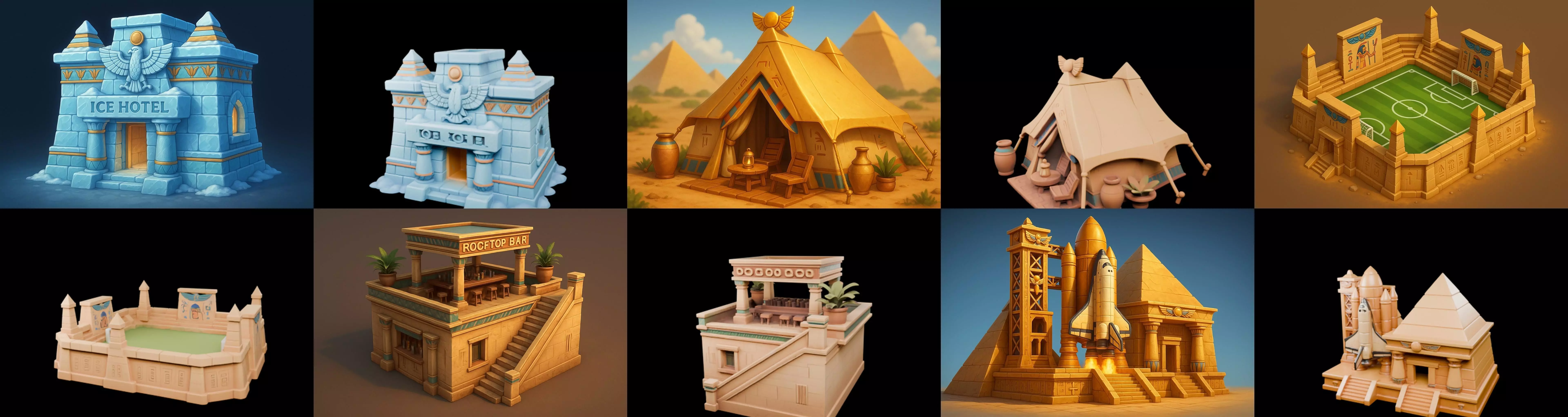 Egypth Building bundle 19 pack 100 glb 3D model_14