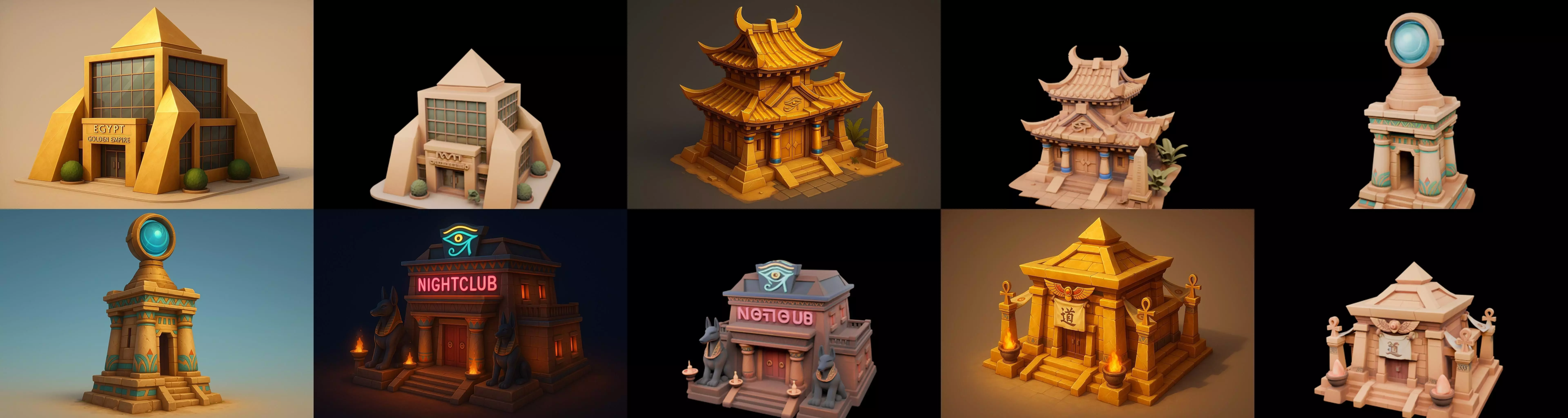 Egypth Building bundle 19 pack 100 glb 3D model_15