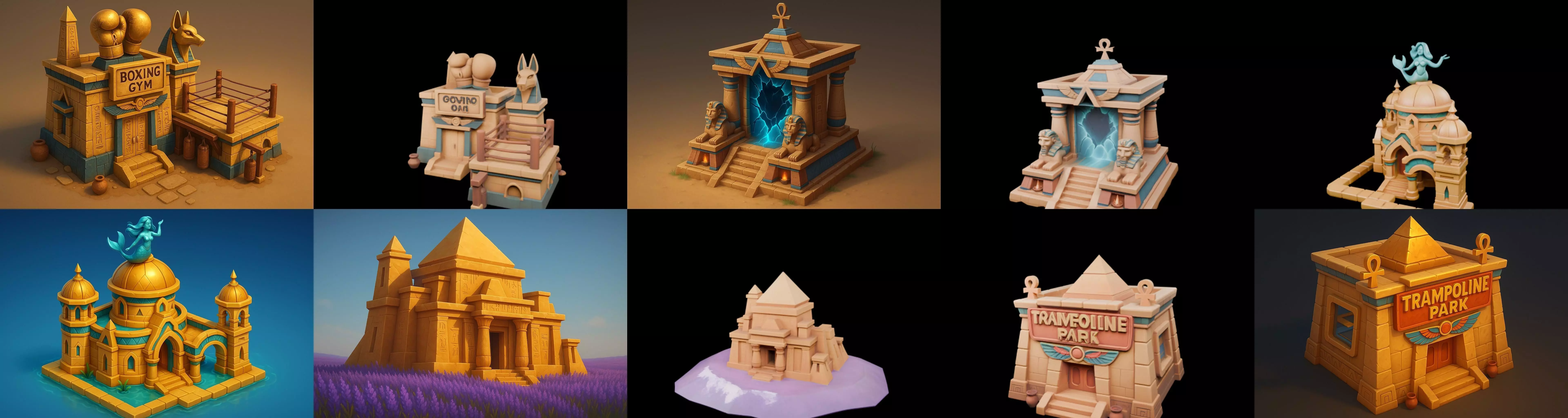 Egypth Building bundle 19 pack 100 glb 3D model_13